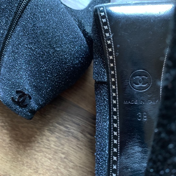 Chanel Black and Grey Suede Metallic Text. Booties - Picture 4 of 5